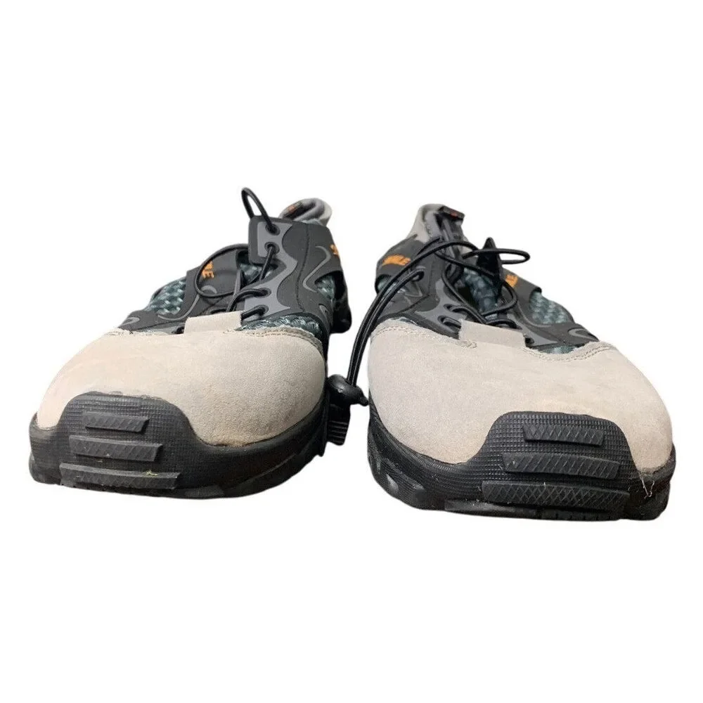 Sitaile Mens 12 Gray Elastic Lace Up Webbed Non Slip Urban Walking Sandal Shoes